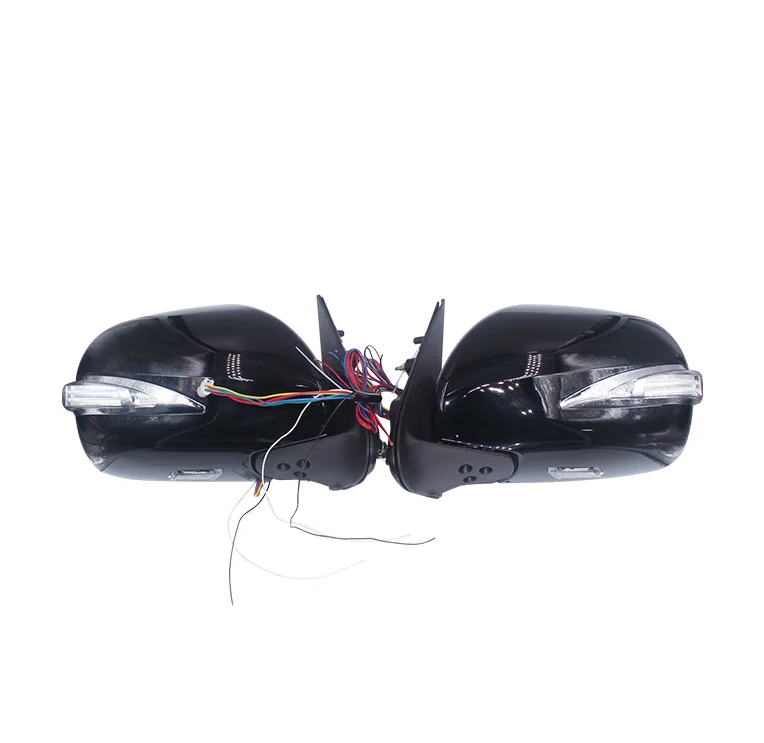 Black Electric Reflector Rearview Mirror Side Mirror Exterior With Led Light For Toyota Hiace