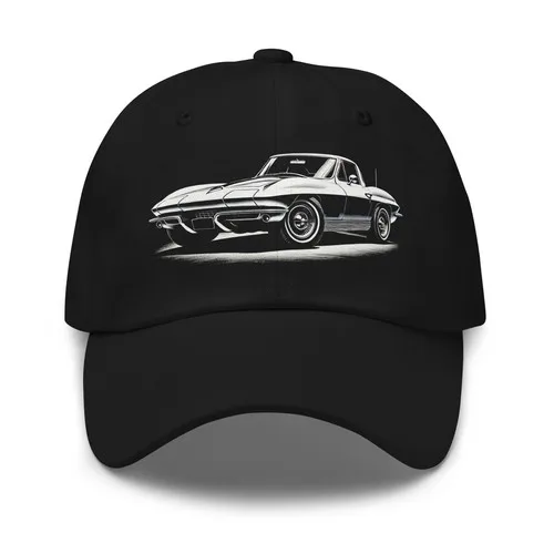 1963 Sting Ray Dad Hat – Classic C2 Split Sports Car Adjustable Cap
