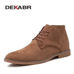 DEKABR-Botas informales de ante de vaca para hombre, zapatos cómodos y duraderos con suela exterior, de alta calidad, a la moda, para Otoño e Invierno