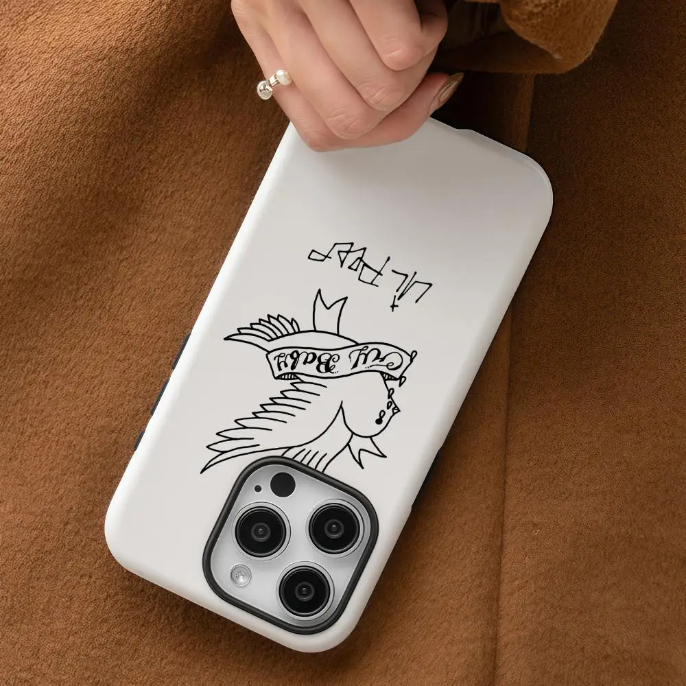 Lil Peep Phone Case For iPhone 16 15 14 13 12 11 Pro Max Plus Glossy HD Double-Layer Liquid Back Film Hard Shell