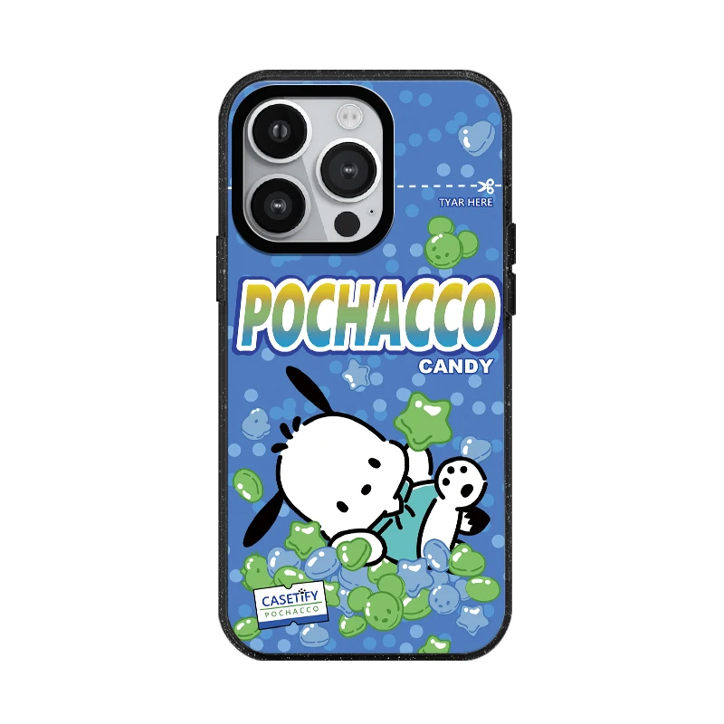 Sanrio Pochacco Anime Acrylic Phone Case With MagSafe For iPhone 16 15 14 13 12 11 Pro Max Plus Cute Anti-drop Back Cover