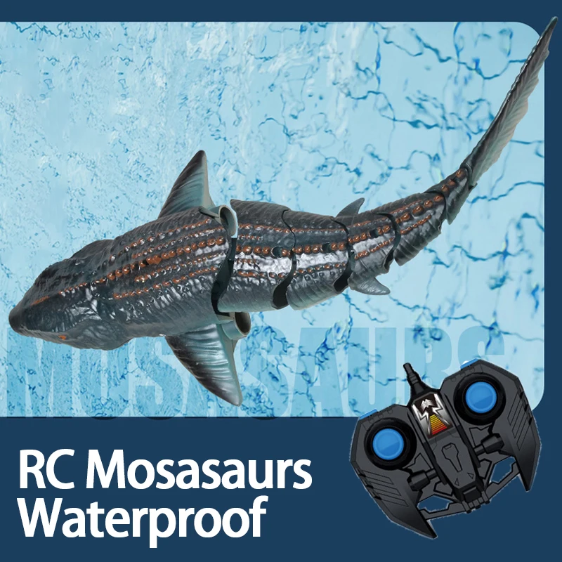 2.4Ghz Rc Shark Dinosaur Submarine Waterproof Remote Control Boat Water Games Outdoor Pool Lake Toys RC Submarine High-Speed Toy