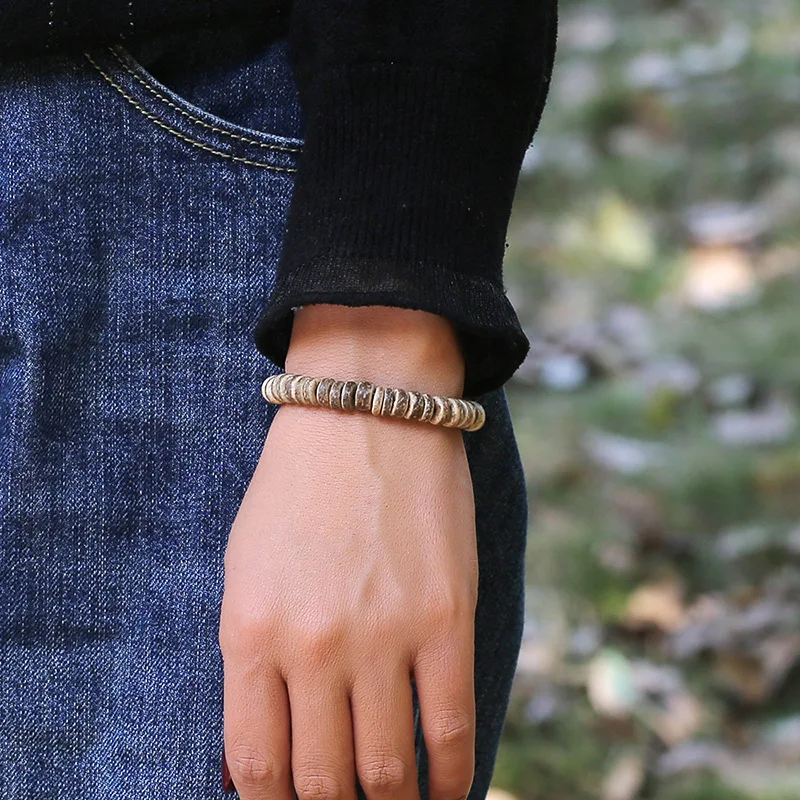 Antique Coconut Shell Strand Bracelet Homme Femme Minimalist Wood Braslet Yoga Meditation Jewelry Prayer Brazalete Pulsera