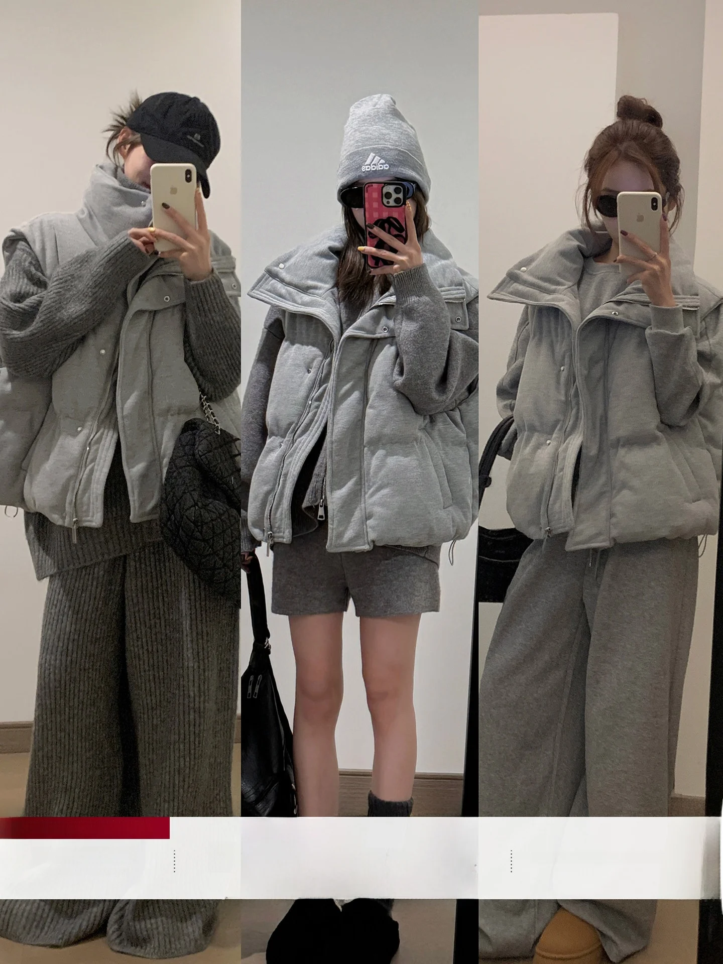 

Lili Miss Knitted Vest Women's ey Stand Collar Thiened Casual Warm Loose Winter Cotton Jaet Outerwear Comfortable Commu...