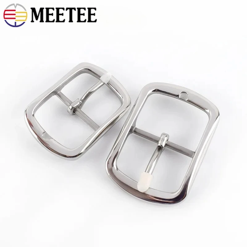 1Pc Meetee 35/40mm Stainless Steel Belts Buckles Metal Pin Belt Buckle for DIY Leather Craft Men Jeans Garment Accessories