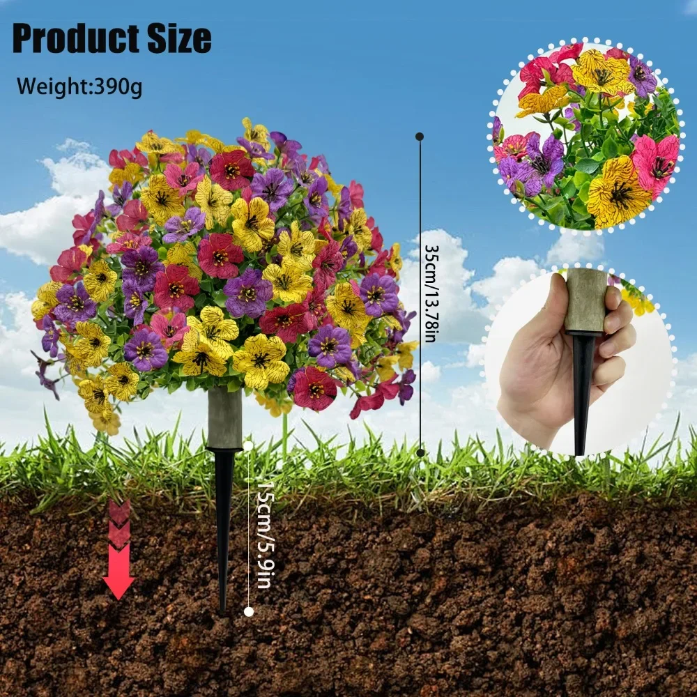 

Artificial Violet Flower Basket for Garden and For Wedding Front Door Use Featuring Plastic and Lifelike Silk Flowers