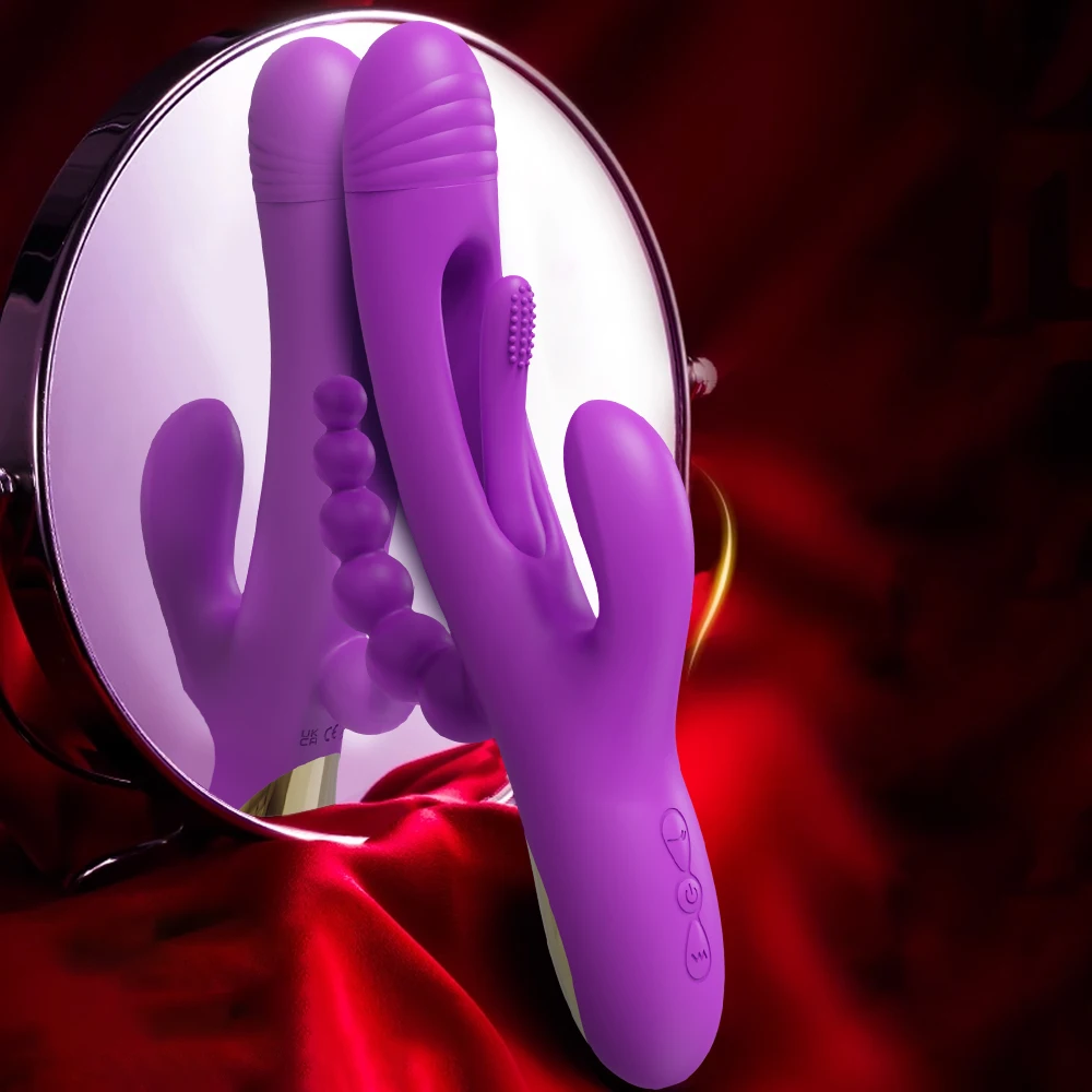 Vibromasseur lapin tapotant pour femme, jouets sexuels vibrants pour adulte, stimulateur de clitoris, vagin, point G, mastjaune féminin