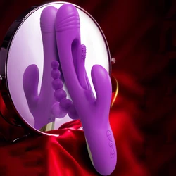 Vibrador de conejo vibrador para mujer, estimulador de clítoris, pezón, punto G Vaginal, masturbador femenino, juguete sexual para adultos