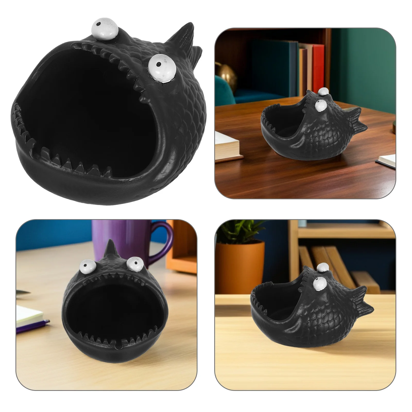 

Ceramic Smoking Tray Ash Holder Bowl Ashtray Decor for Outdoor Use Office Dark Brown