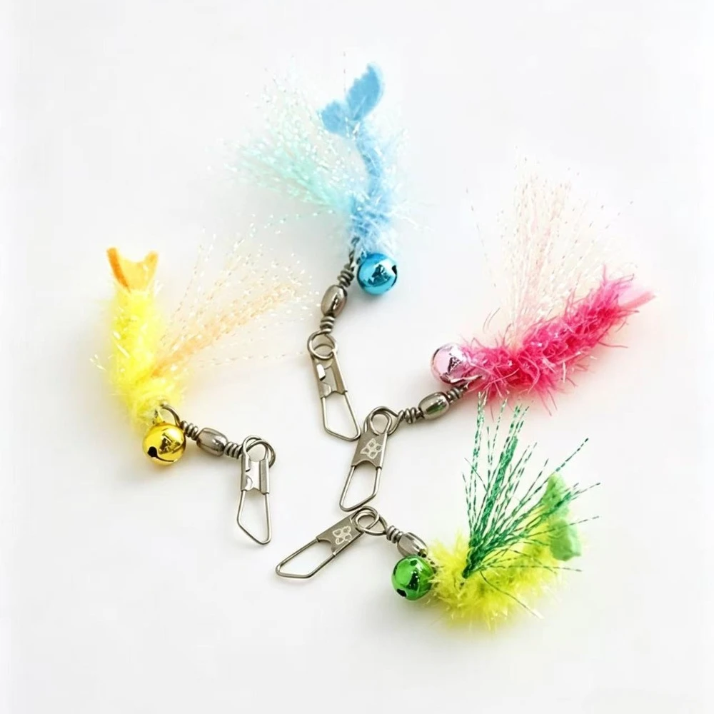2PCS/4PCS Tassel Fish Replacement Head for Simulated Small Silver Fish Cat Teaser Pet Toy Supplies