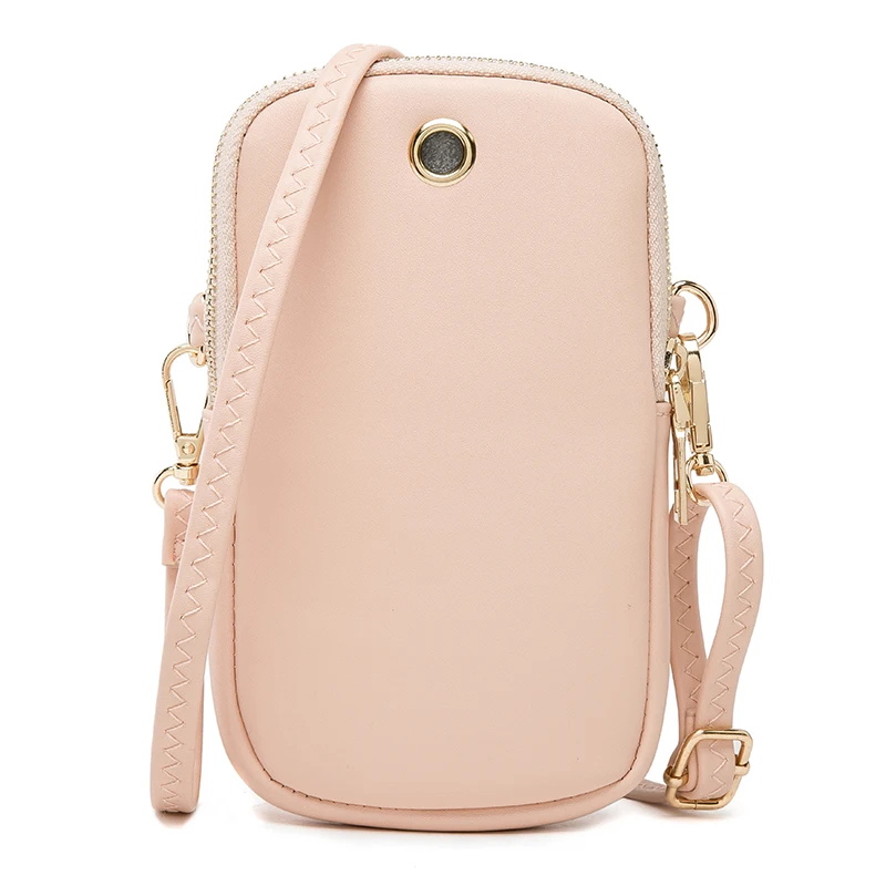 Spring and summer new women\'s mobile phone bag Japanese and South Korea small fresh everything vertical zipper multifunctional h