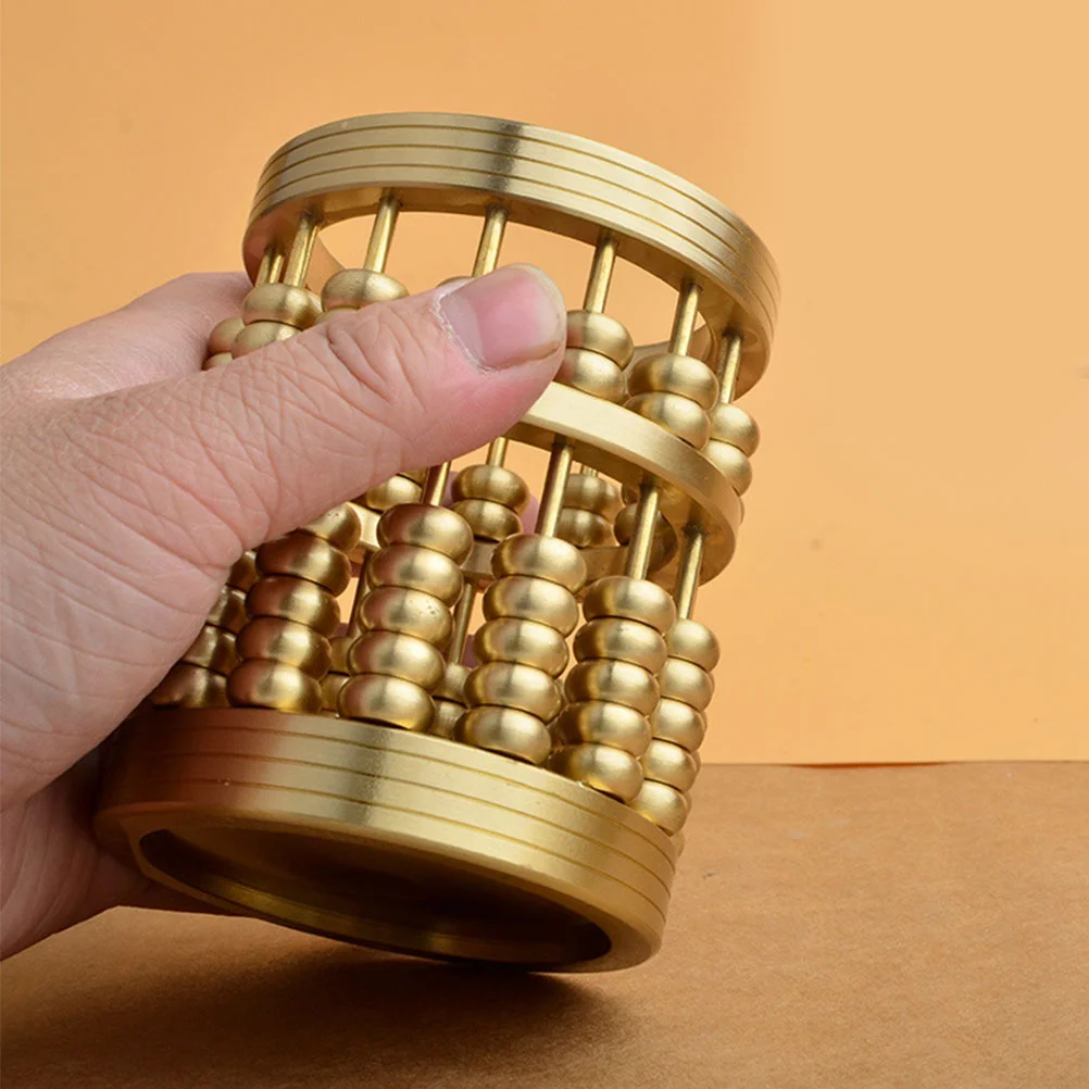 ทองเหลือง Abacus รูปผู้ถือปากกาเดสก์ท็อปตกแต่งผู้ถือดินสอ Creative Office Home School คอนเทนเนอร์สําหรับแปรงแต่งหน้า