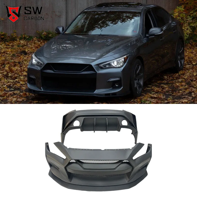 

LB Style Partial Glass Fiber Front Bumper Rear Bumper for INFINITI Q50 Wide Body Kit