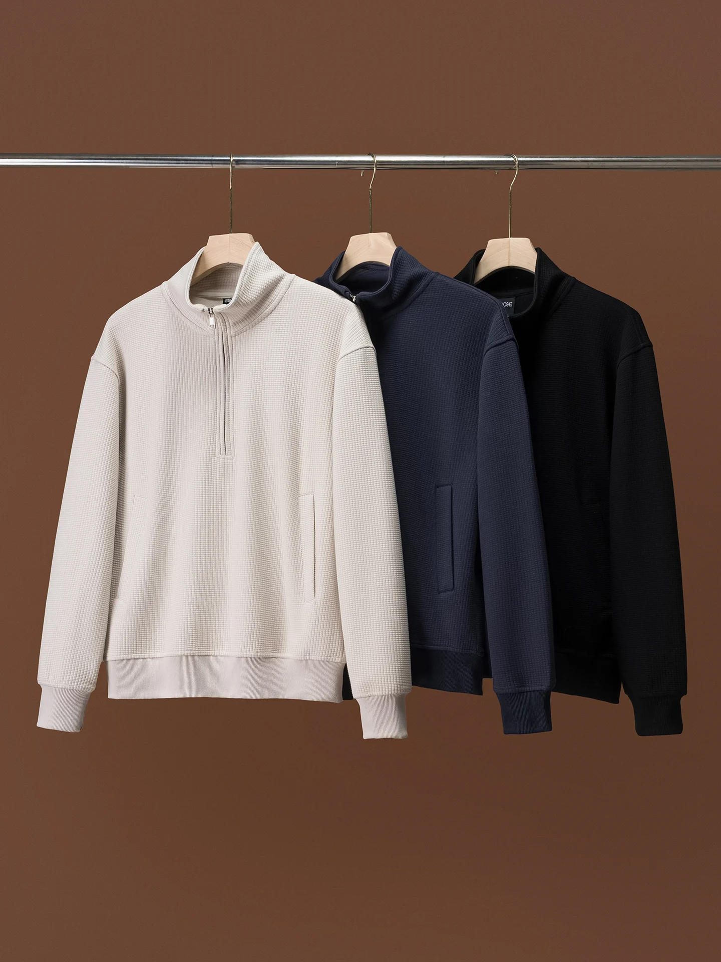 

Итальянская люксовая мужская толстовка с высоким воротником на молнии, универсальная, осенне-зимняя, удобная, стандартного кроя