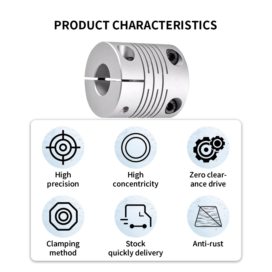 CPC‑24X25 Aluminum Alloy Parallel Winding Flexible Shaft Coupling, Wire Cut Elastic Coupler Servo Stepper Motor CNC Transmission