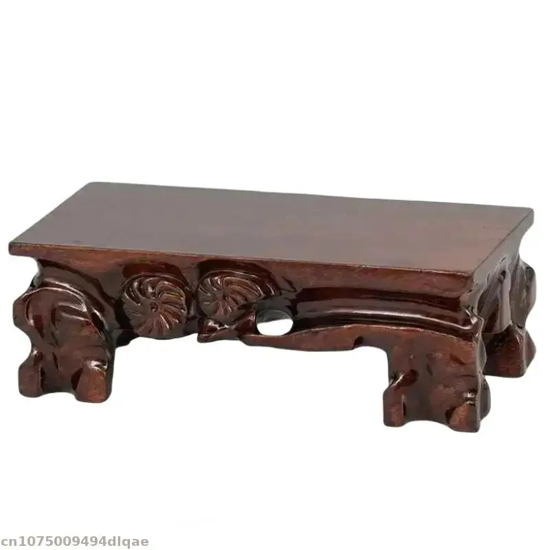 

Подставка из массива дерева, прямоугольное основание с резьбой для миниатюрных моделей, маленьких фигурок, коллекционных предметов, декоративный пьедестал для дома