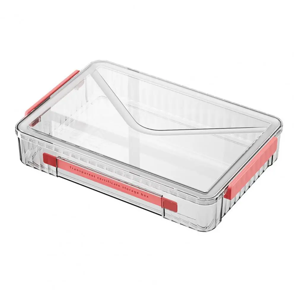 Durable ID Storage Box Anti-scratch with Handle Stackable Clear Design Storage Box  Storage Container Document Storage