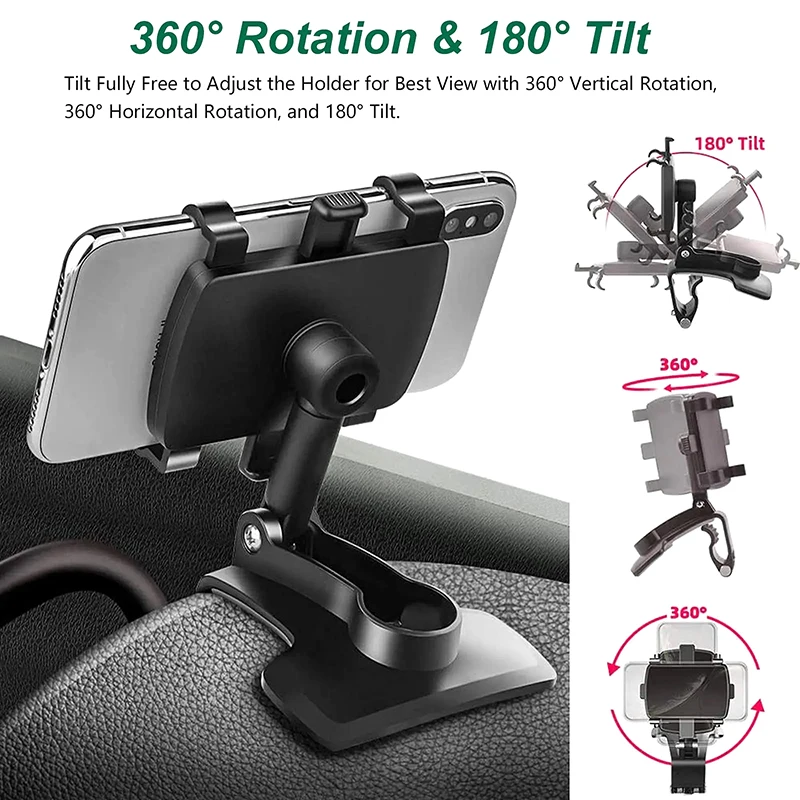 1PC Car Dashboard Mobile Phone Holder Rotating Dashboard Clip For Smartphone 360 Degree Rotating Mobile Clip Car Phone Holder
