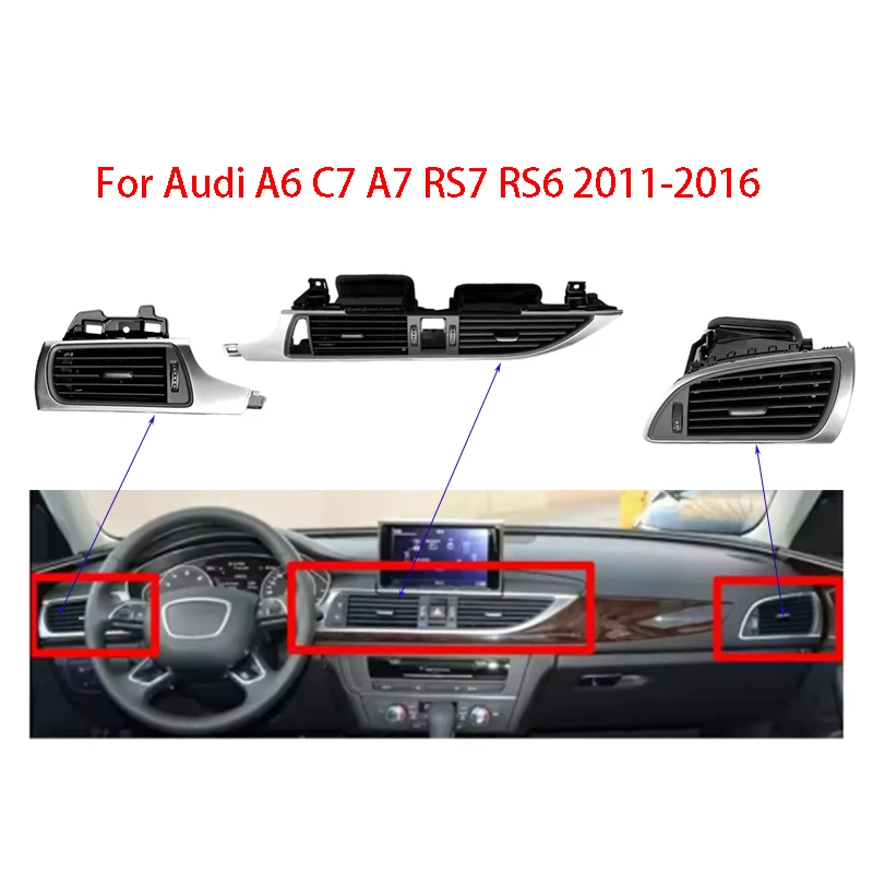 

Car Interior Accessories For Audi A6 C7 A7 RS7 RS6 2011-2016 Front Dash Center Console A/C Air Vent Outlet (LOW/HIGH-END)
