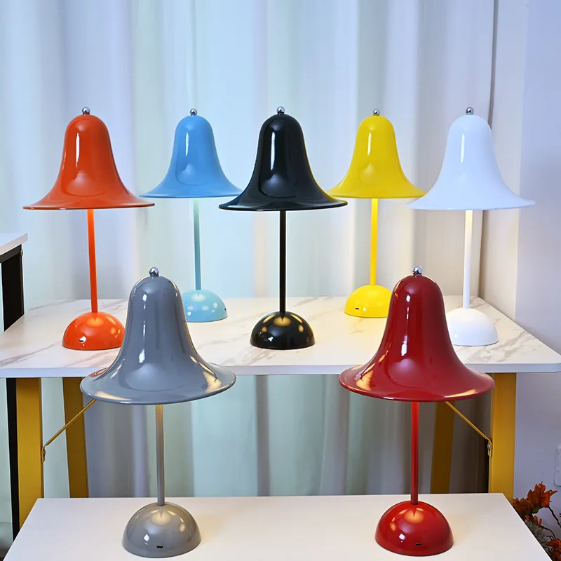 Nordic sinos luz flor bud recarregável led candeeiros de mesa noite para o quarto jantar toque luz da noite simples decoração moderna