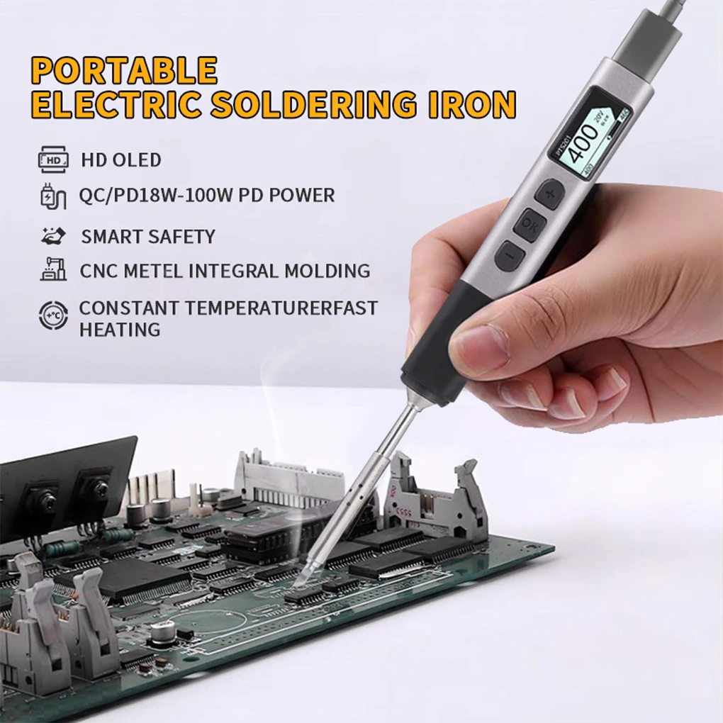 

Portable PTS201 Smart Electric Soldering Iron 100W Mini Fast Heating Soldering Station Universal TS101/TS100 Soldering Iron Tip