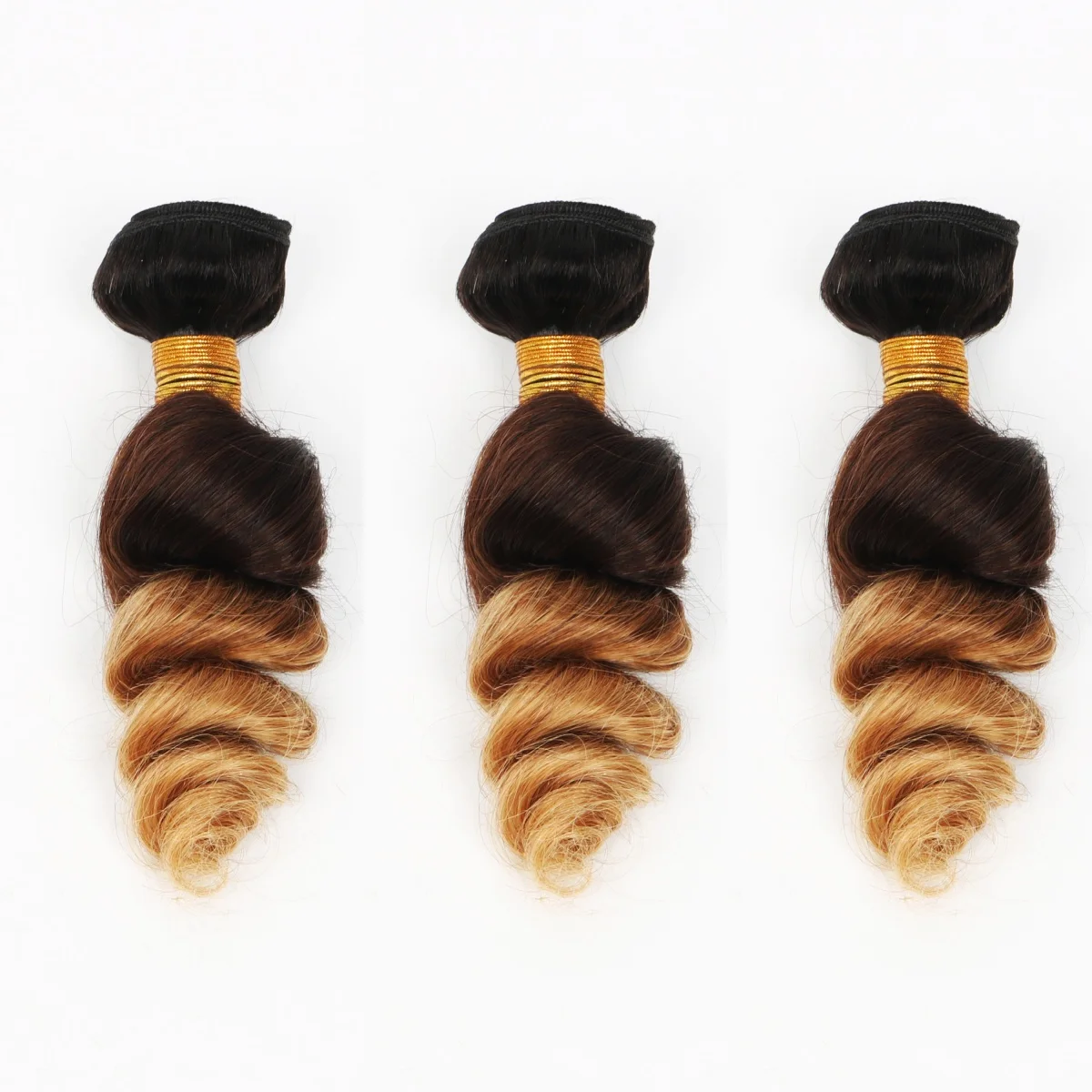 ゆるやかなウェーブのヘアエクステンション、1b-4-27のカラー、女性用、ペルー産レミーヘア、100％人毛、1束。