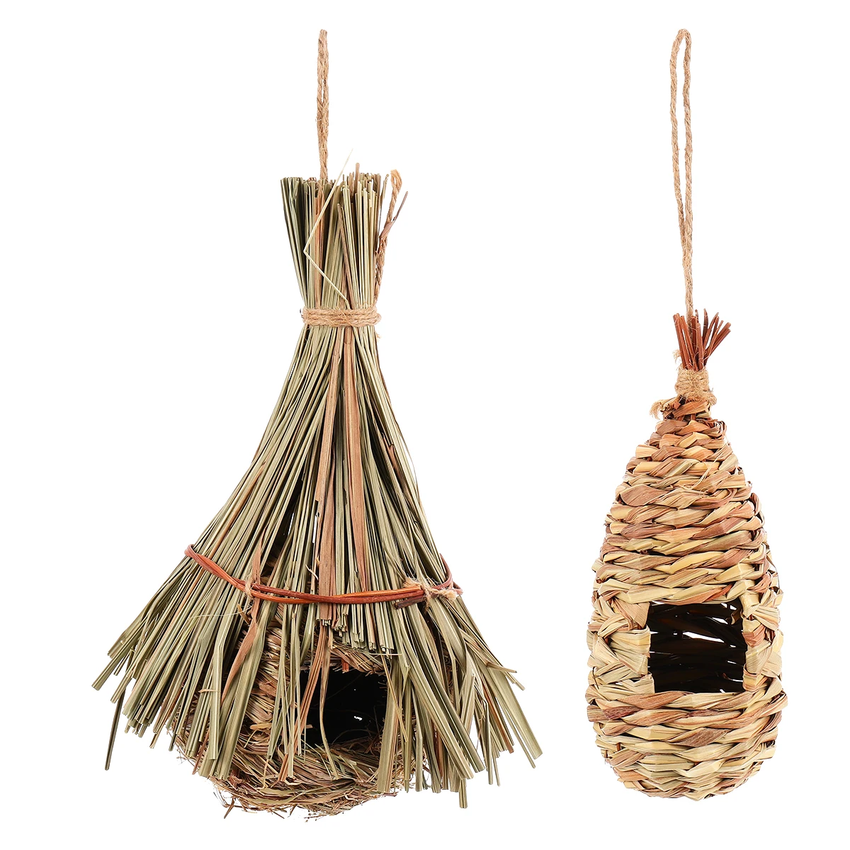 

2pcs Straw Bird Nest Natural Birdcage for Garden Small Birds Shelter Breeding Nest Pet Supplies Ornament House
