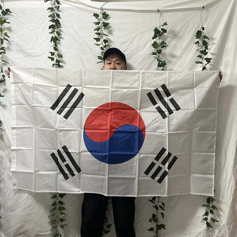 TIKI FLAG كوريا الجنوبية العلم 90x150 سنتيمتر البوليستر معلقة راية Kor Kr كوريا الجنوبية العلم الوطني للديكور المنزل #2
