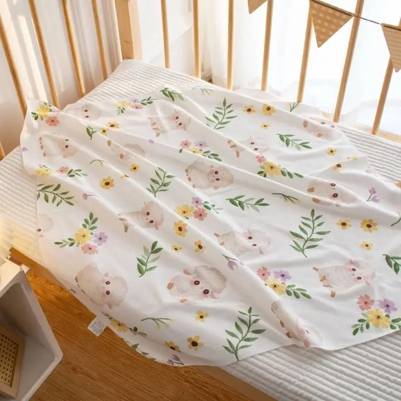 Infant Receiving Blanket Child Cotton Blanket for Baby Wrap Soft Breathable Bath Towel Strollers Blanket P31B