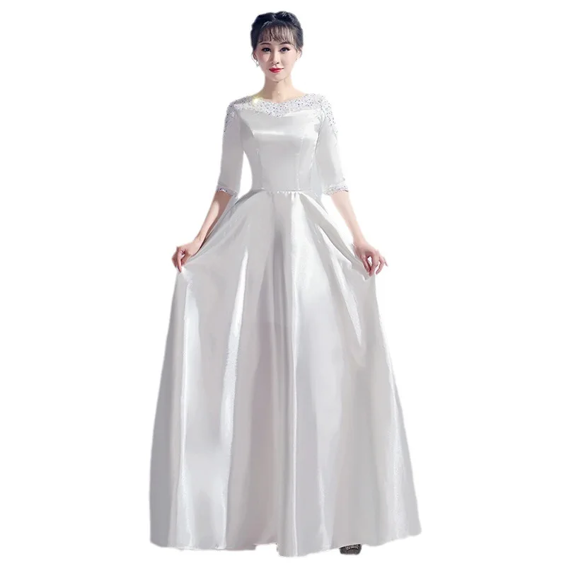 Strój chóralny damski długa suknia 2026 nowy kostium chóralny dla dorosłych w średnim i starszym wieku strój na występy