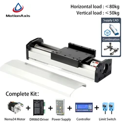 Heavy Load Enclosed Precision CNC Ball Screw Linear Guide Shaft Actuator Module Position Slide Table Rail Motion Nema34 Motor