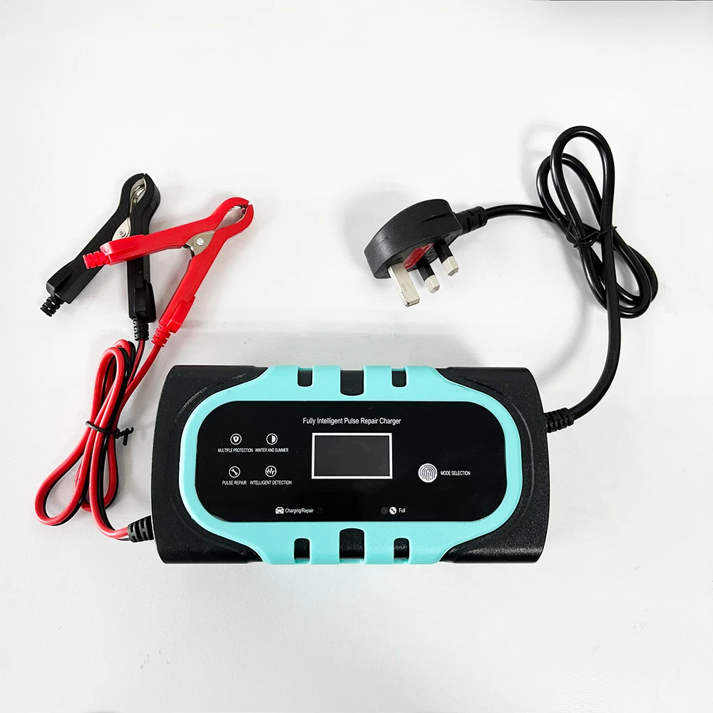 CELFED 12V 10A UK Plug Full Smart Pulse Repair Charger Digital LCD Display Car Battery Chargers