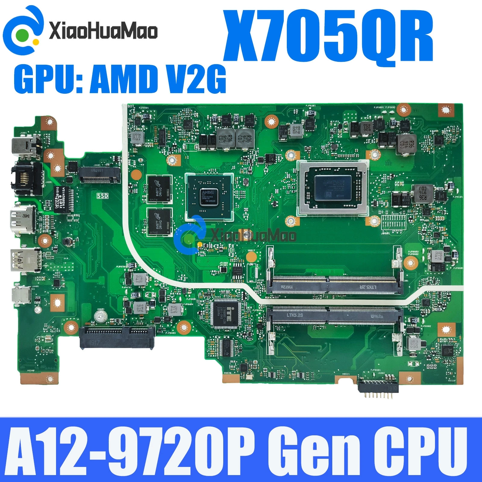 

X705QR with A12-9720P CPU V2G GPU Laptop Motherboard For ASUS X705Q X705QA X705QAR X705QR F705Q A705Q Notebook Mainboard