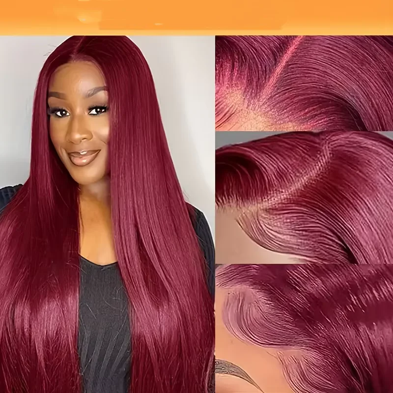 

13x4 99J Lace Front Wigs straight Human Hair 200 Density Lace Front Wigs Human Hair Wigs for Women