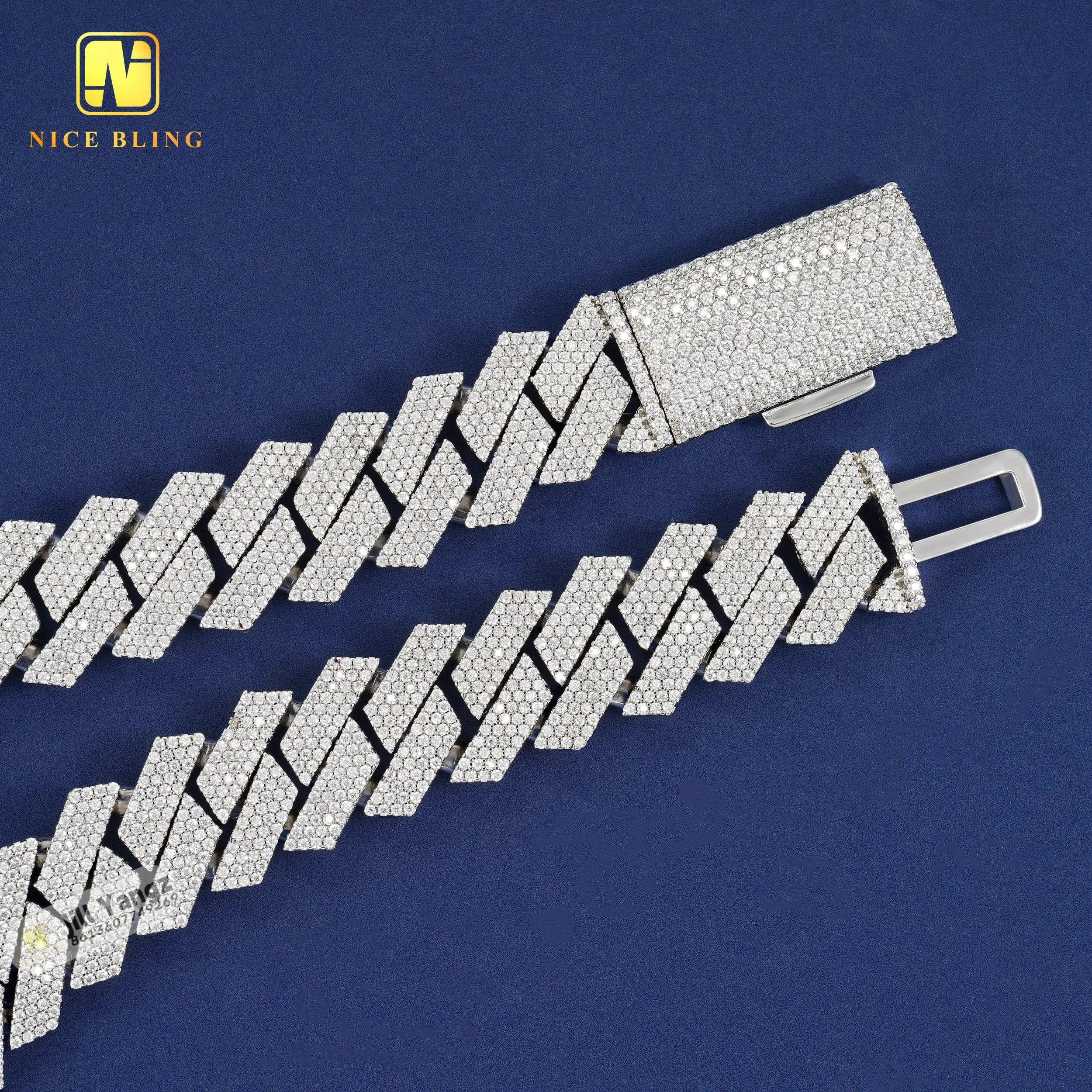 Wholesale 19mm Chunky Chain Sterling Silver Cuban Link Chain Cadena De Cuerpo 18k Gold Plated Necklace Cadenas Hip Hop Rock，