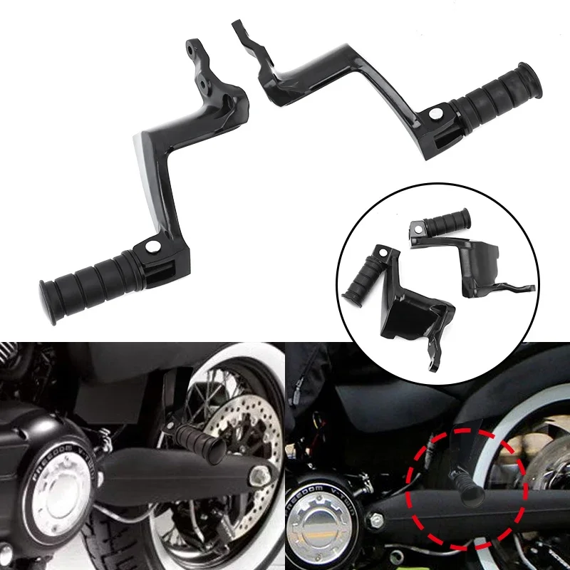 Black Motorcycles Passenger Rear Footpegs Mount Bracket Kit Pedal Set Aluminum For Victory Kingpin Boardwalk High Ball 2003-2017