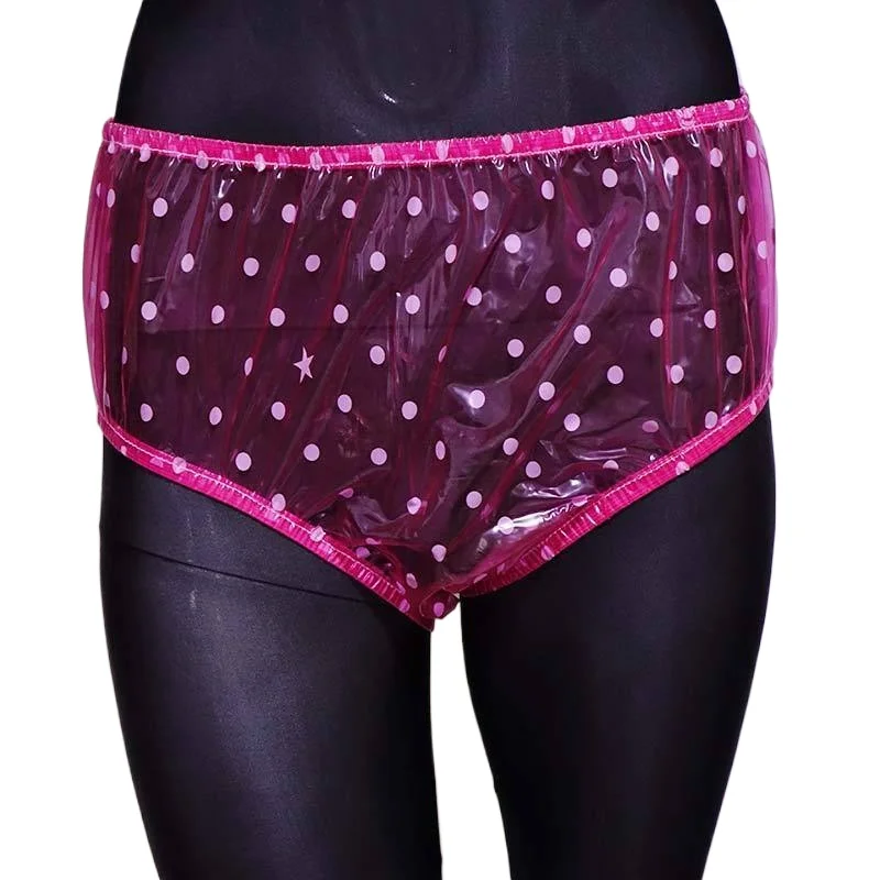 Men's Swimming Soft Transparent PVC Plastic Mid-waist Briefs Perspective Sexy Leak-proof Oil-pushing Anti-fouling Plastic Film