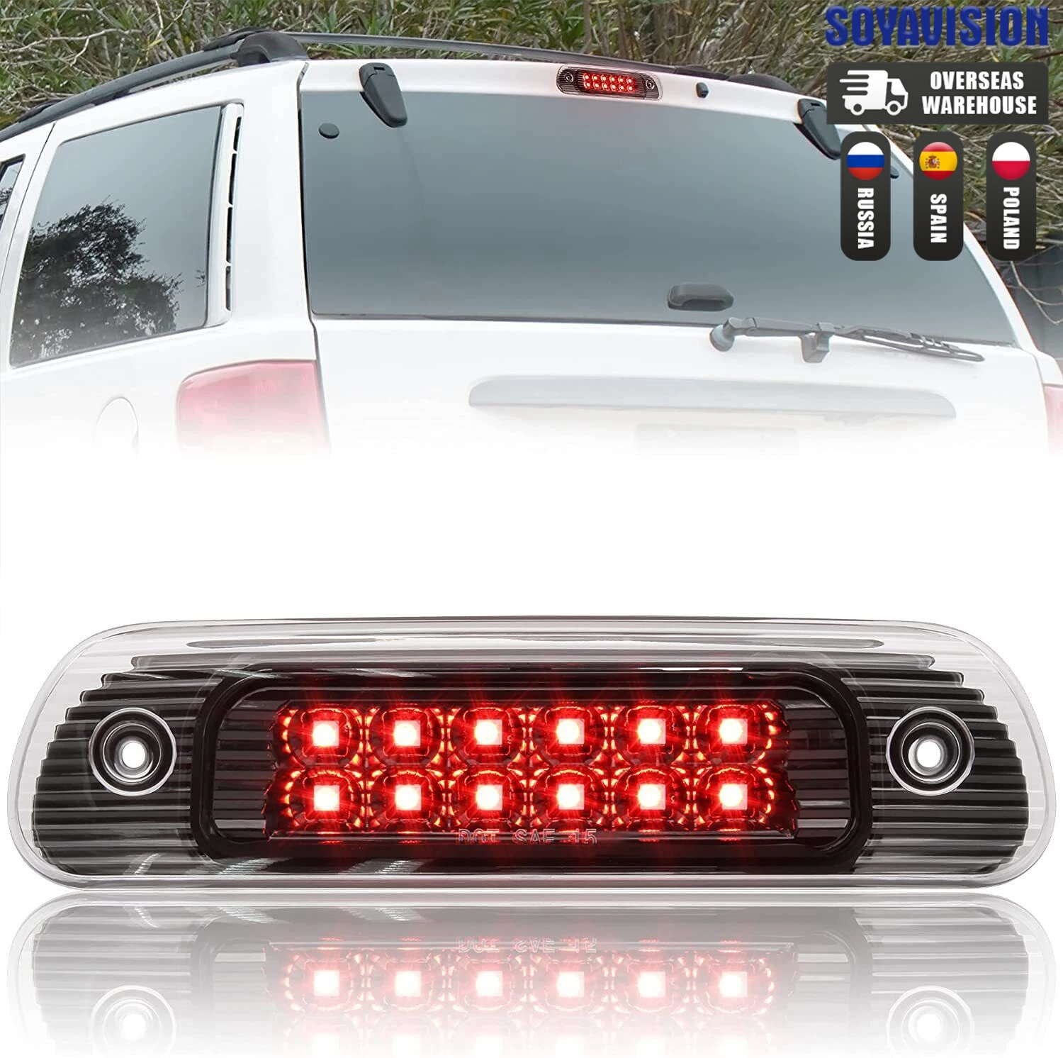 For 1999-2004 Jeep GRAND CHEROKEE WJ LED THIRD 3RD Tail Brake Light Stop Lamp Smoke and Clear Car Accessories