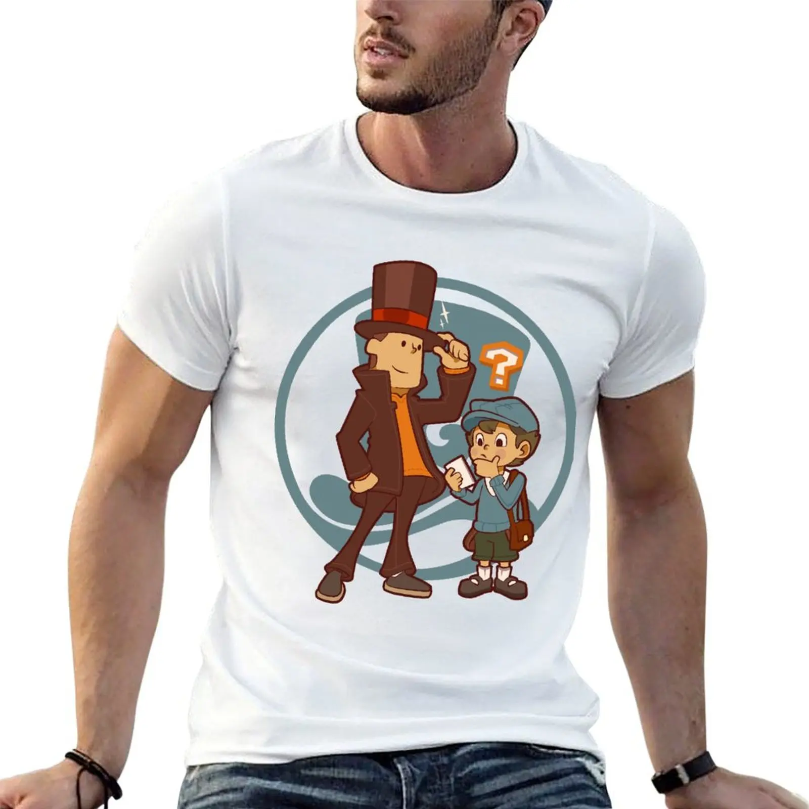 

Professor Layton T-Shirt t shirts for man cotton funny t shirts designer T-Shirt
