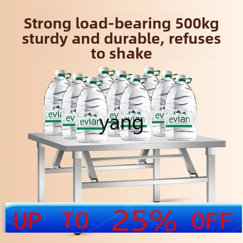 

LH thickened stainless steel folding table portable stall writing table work picnic