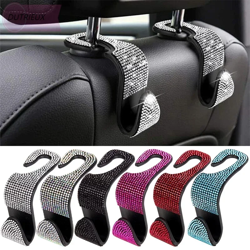 

Rhinestone Car Seat Back Hook Bling Diamond Hanger Auto Back Universal Headrest Mount Storage Holder Car Interior Accessories