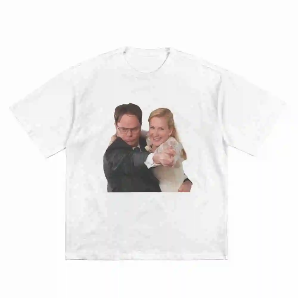 The Office Dwight Angela Wedding Short Sleeve Tee 100% Cotton T-Shirt