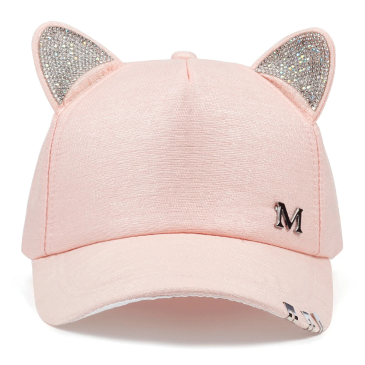 Unisex Cute Cat Ears M Label Baseball Caps Spring Autumn Outdoor Adjustable Casual Hats Sunscreen Hat