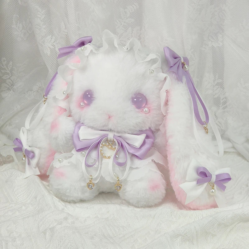 Marca dragon originale Lolita BaoXiong panno di lana di coniglio con morbido pisolino indossato Lolita regalo di Capodanno fiocco carino borsa di coniglio harajuku