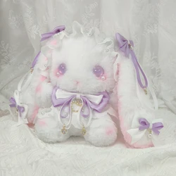 Marca dragon originale Lolita BaoXiong panno di lana di coniglio con pelo morbido indossato Lolita regalo di capodanno fiocco carino borsa di coniglio harajuku