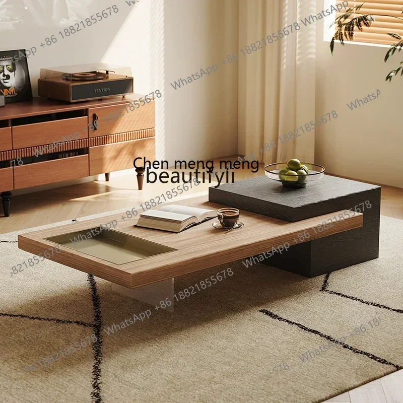 

XZLight luxury atmosphere retro style high sense living room sofa storage cabinet rock slab tea table integrated