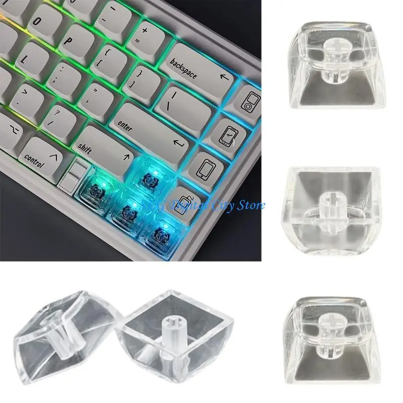 U75B 5/10PCS PBT Keycaps 1U XDA for Mechanical Keyboards Clear Backlit Keycap Set