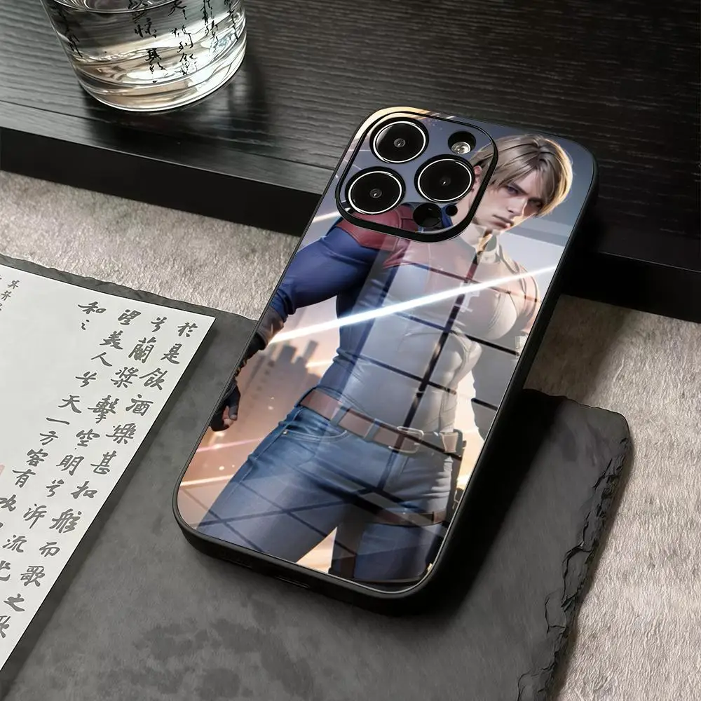 

Phone Case For IPhone 17 16 15 14 13 12 11 Pro Max X XR Precision Holes In Acrylic Glass PC Cover Leon Kennedy