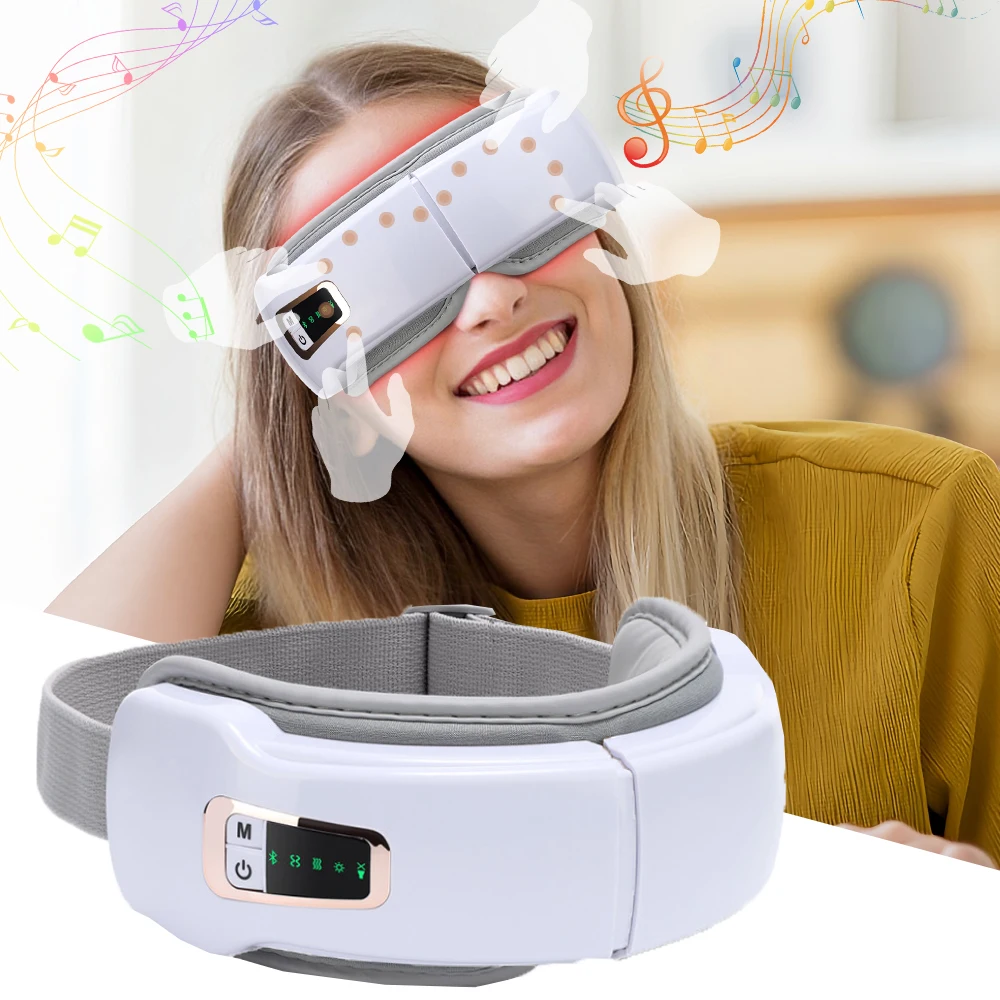 

Smart Eye Massager with Hot Compress Bluetooth Music Vibration Portable Eyemask for Relaxing Fatigue Dry Eyes Eye Care Device