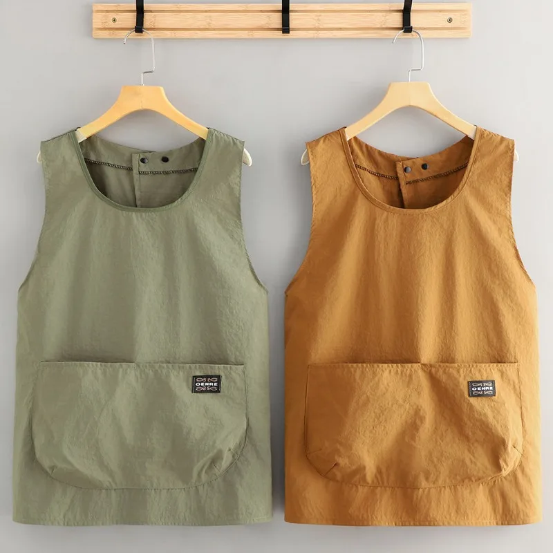 Vest Apron Women Catering Barista Roasting Shop Kitchen Household Waterproof Smock Overalls Work Uniform Custom